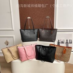 跨境totebag大容量妈咪女士包百搭休闲购物袋欧美单肩包复古风