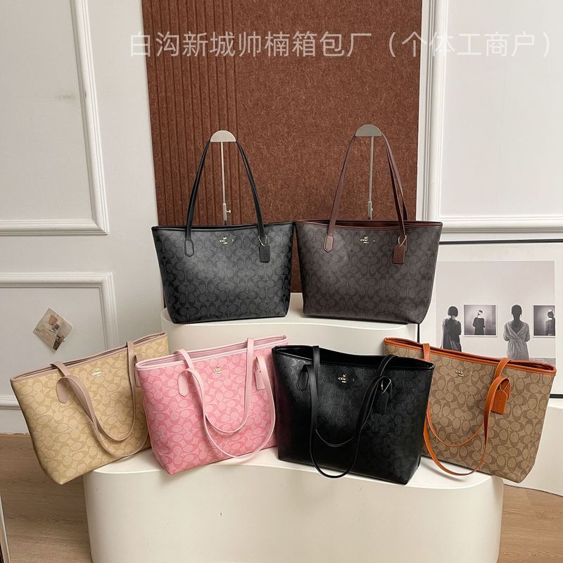 跨境totebag大容量妈咪女士包百搭休闲购物袋欧美单肩包复古风|undefined