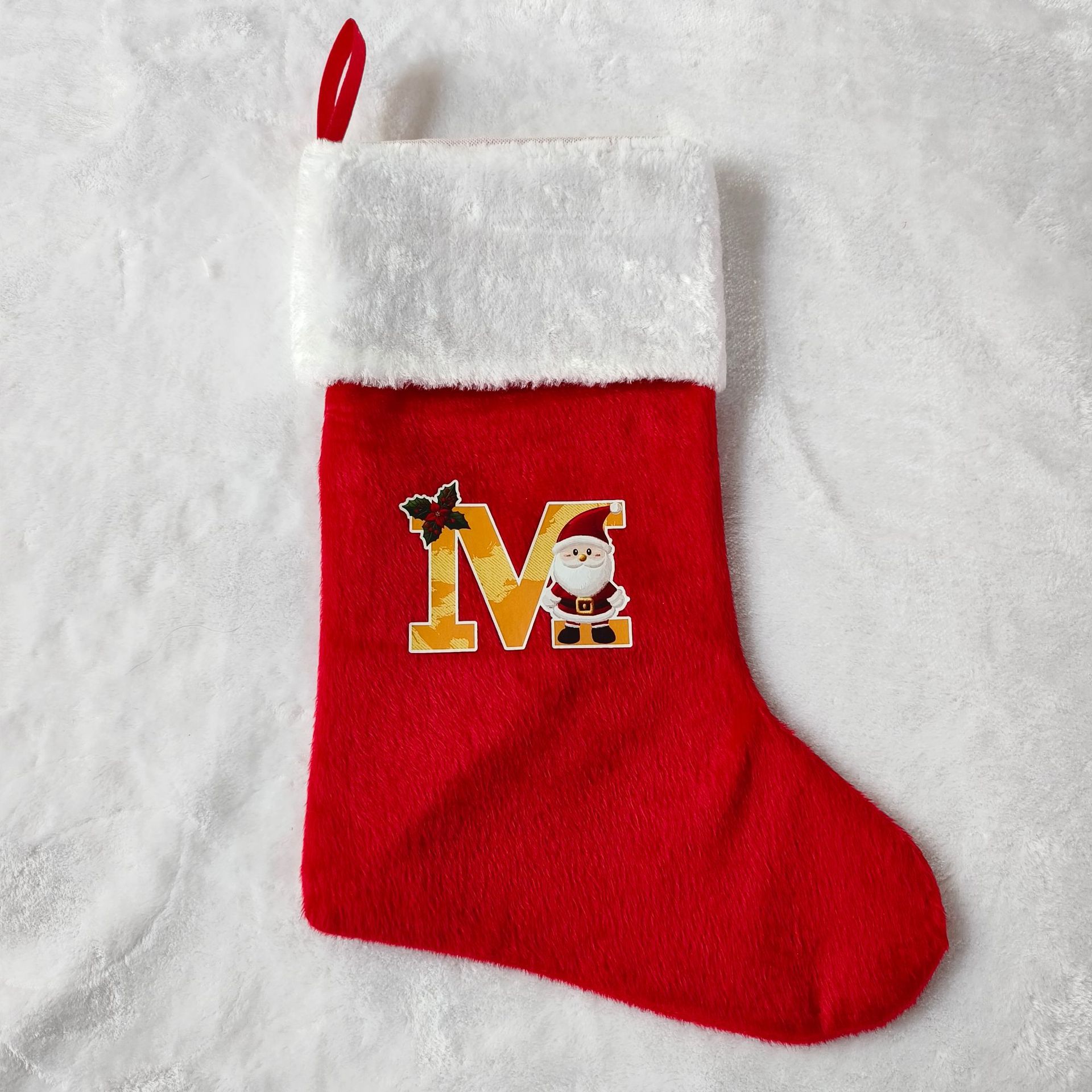 letras transfronterizas calcetines de Navidad encantadores y divertidos letras inglesas calcetines de Navidad creativas letras de Santa Claus