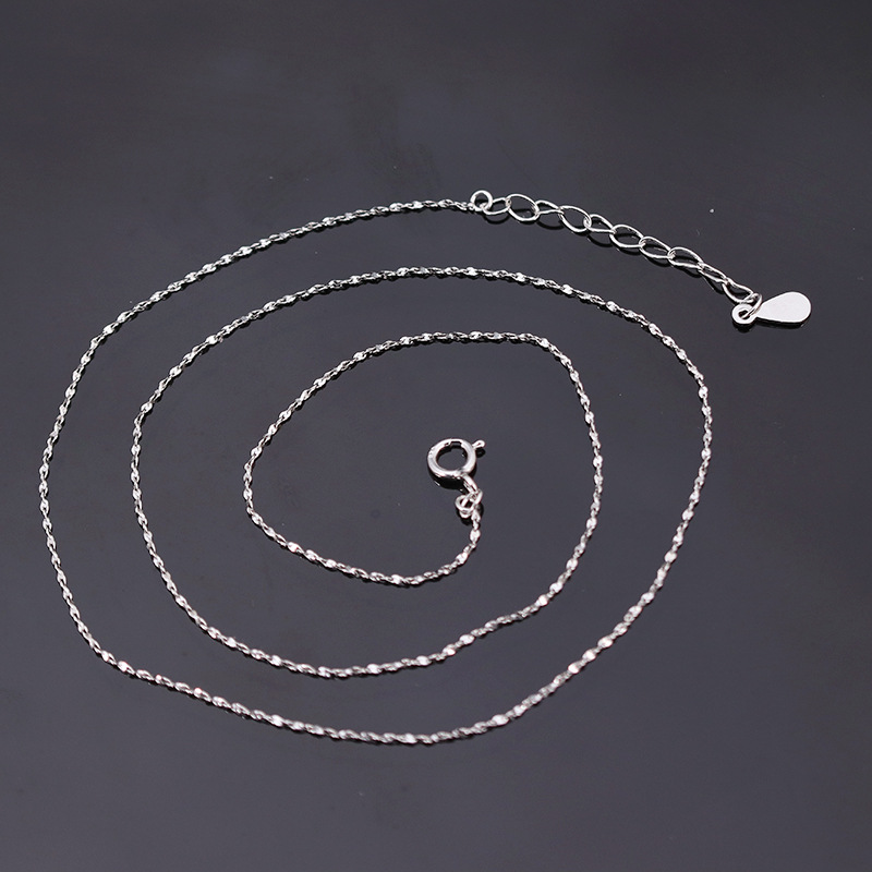 Cadena de caja de collar de plata esterlina S925 cadena en forma de O Cadena de onda de agua cadena estrellada Cruz cadena femenina Cadena de clavícula cadena al por mayor