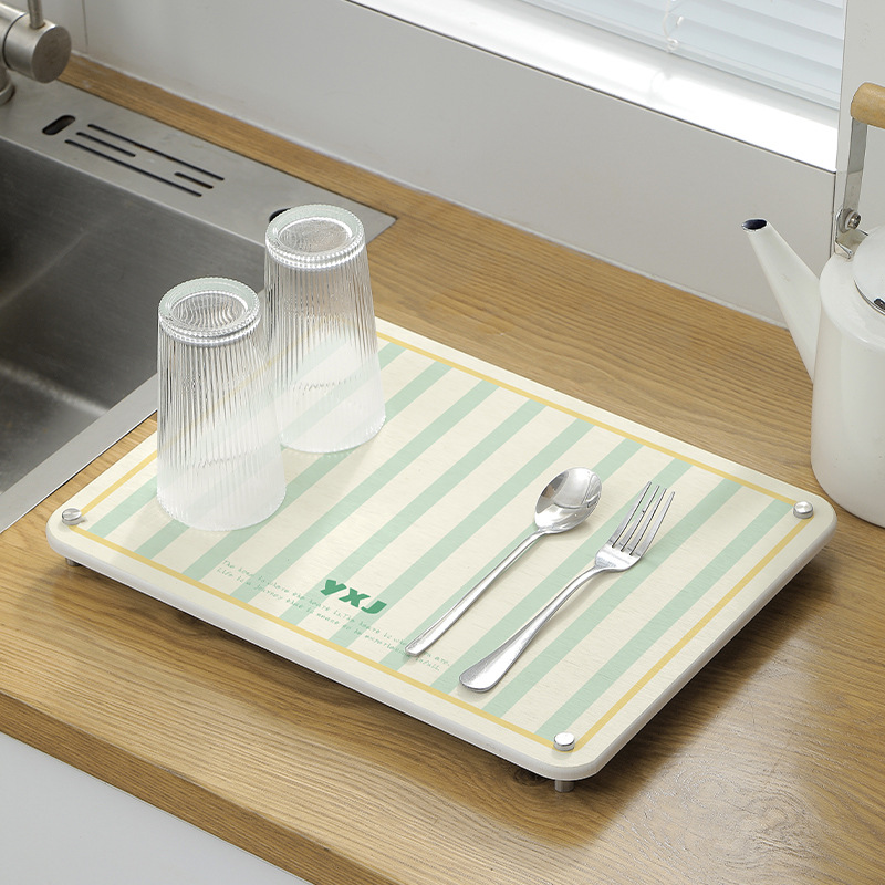 Diatom Mud Absorbent Mat Storage Rack Bathroom Bathroom Sink Coaster Storage Rack Countertop Drain Mat Storage Rack