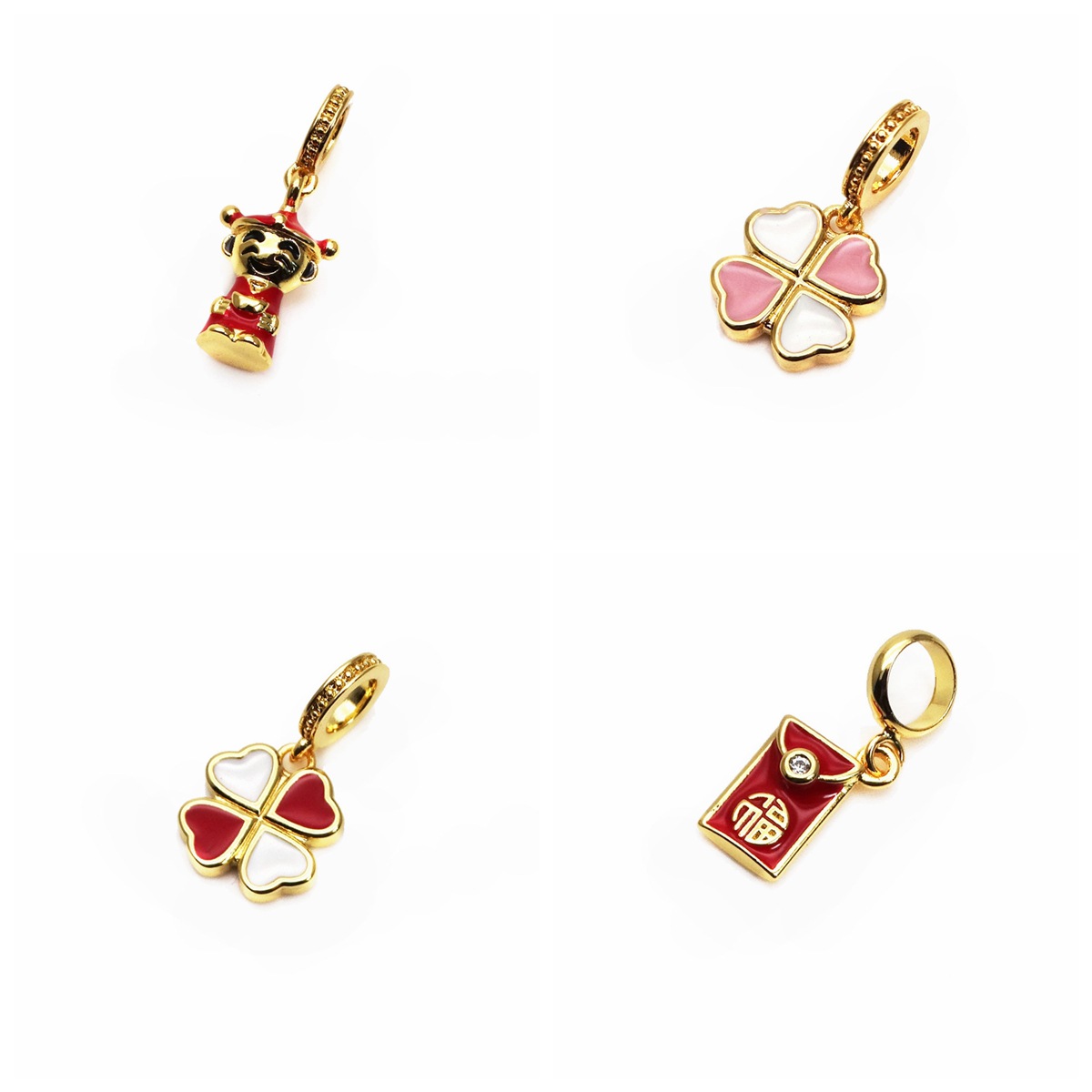 Cute Heart Shape Copper Enamel Charms Jewelry Accessories display picture 11