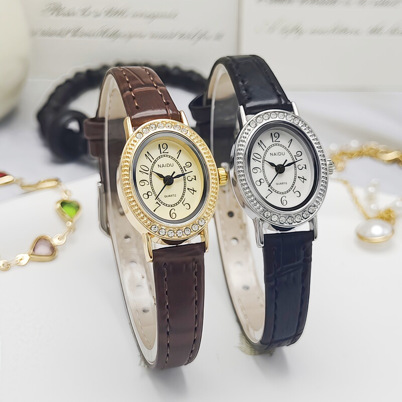 Popular New Oval Belt Diamond Women's Watch Small Dial Retro Exquisite High-End Women's Watch Quartz Watch Popular New Oval Belt Diamond Women's Watch Small Dial Retro Exquisite High-End Women's Watch Quartz Watch