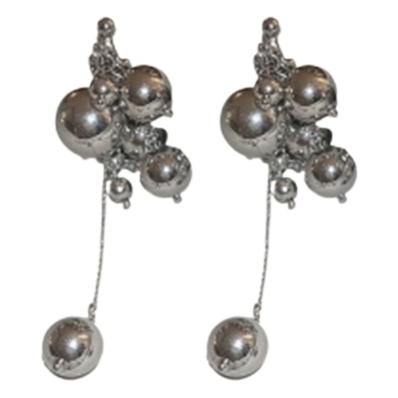 Pendientes de borla de cadena de bola europea y americana de Corea Pendientes de diseño de temperamento de nicho de personalidad