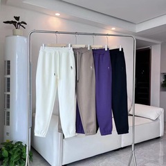 2025年秋のポニーパンツ、男女兼用、多用途の長繊維綿、韓国風刺繍入り、スリムフィット、レギンスパンツ