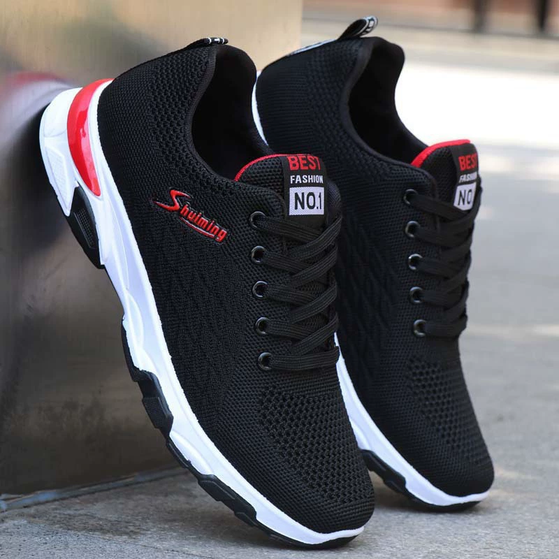 Dropshipping 2024 New Men's Shoes Breathable Casual Black Men's Shoes Running Shoes Soft Sole Shoes Mesh Sports Shoes