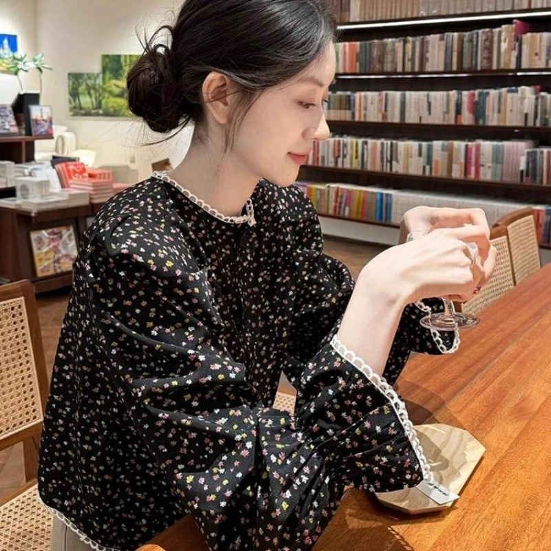 山力達迪春秋の新作シャツの女性フランス風の洋風は独特でゆったりしています。|undefined