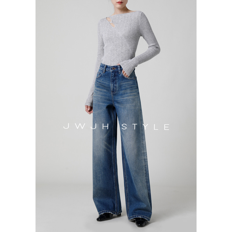 Neutral Boyfriend Style Jeans for Women | Cotton Quality Loose Straight Wide Leg Pants [Autumn and Winter 2025]