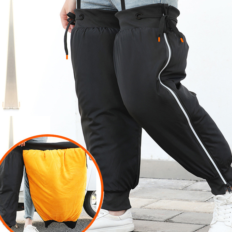 电动摩托车护膝保暖冬季加绒加厚电瓶车防风防寒拉链外护腿男女款