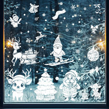 跨境圣诞节静电窗贴白色圣诞吊球圣诞装饰品商场橱窗玻璃定制窗贴