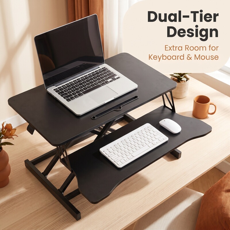 Cross-border pneumatic adjustable computer desk, foldable standing height-adjustable home lift stand, desk workbench