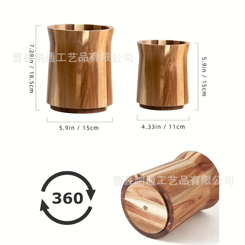 新款相思木筒餐具收纳盒家用厨房工具整理架收纳盒木质厨具收纳罐|undefined