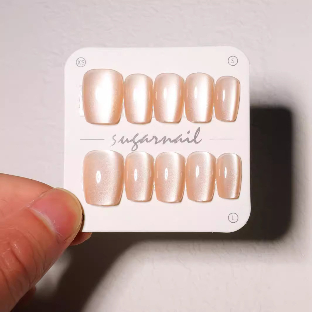 Nuevo 10 piezas de cristal de hielo transparente ojos de gato usar uñas falsas sensoriales avanzadas ojos de gato parche de uñas manuales