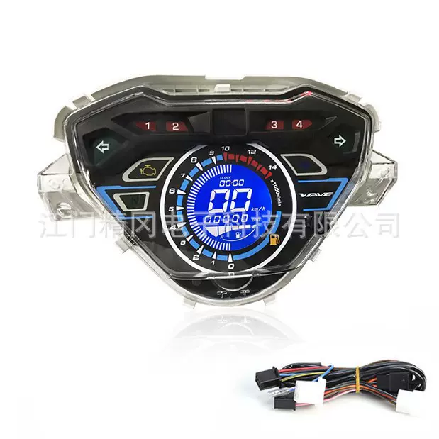 摩托车改装液晶表Wave100i/125-7色可调款LCD数字表油电表
