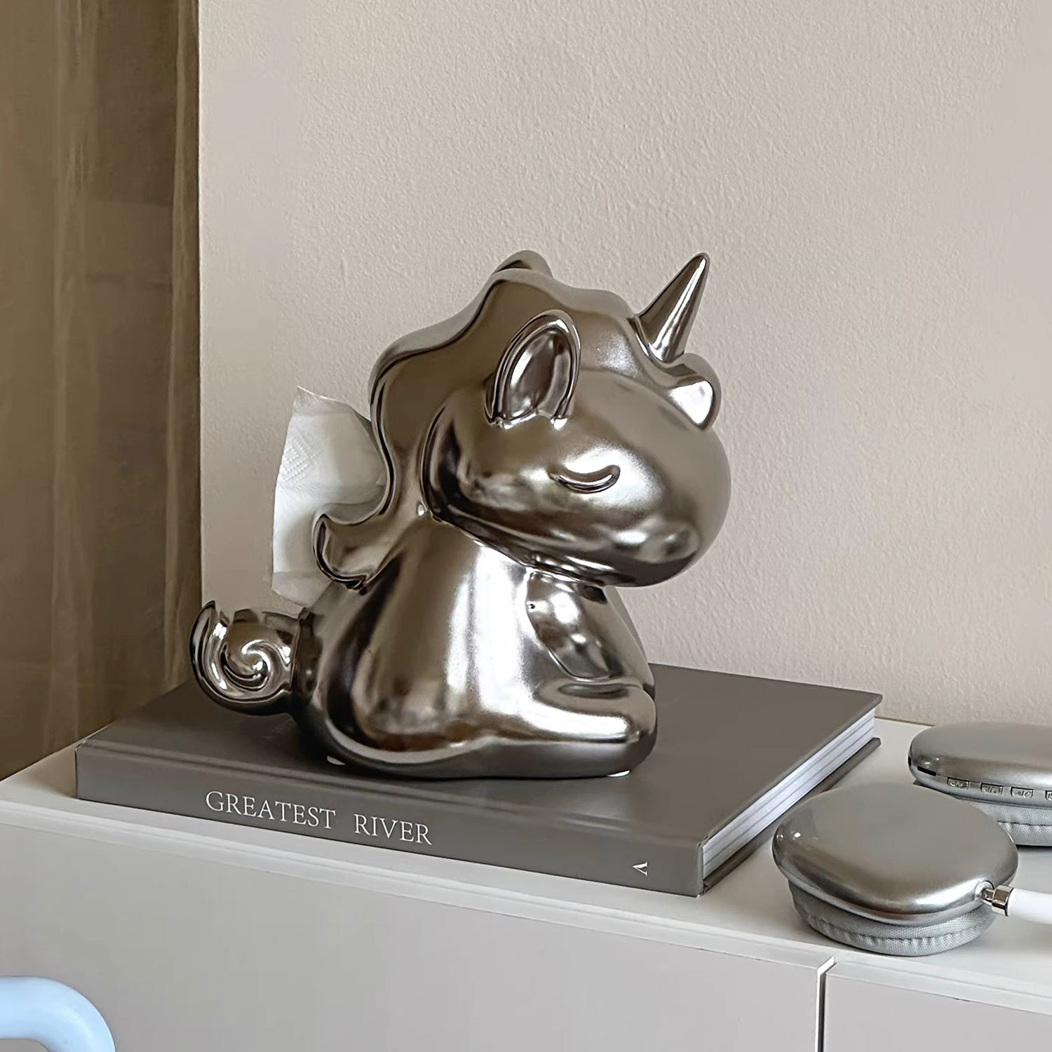 Ceramic Tissue Box Storage Box for Living Room, Dining Table, Tea House, Creative Home Furnishings, Paper Drawer, Paper Box