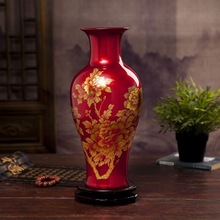 景德鎮陶瓷花瓶客廳擺件中式家居裝飾品插花玄關工藝品