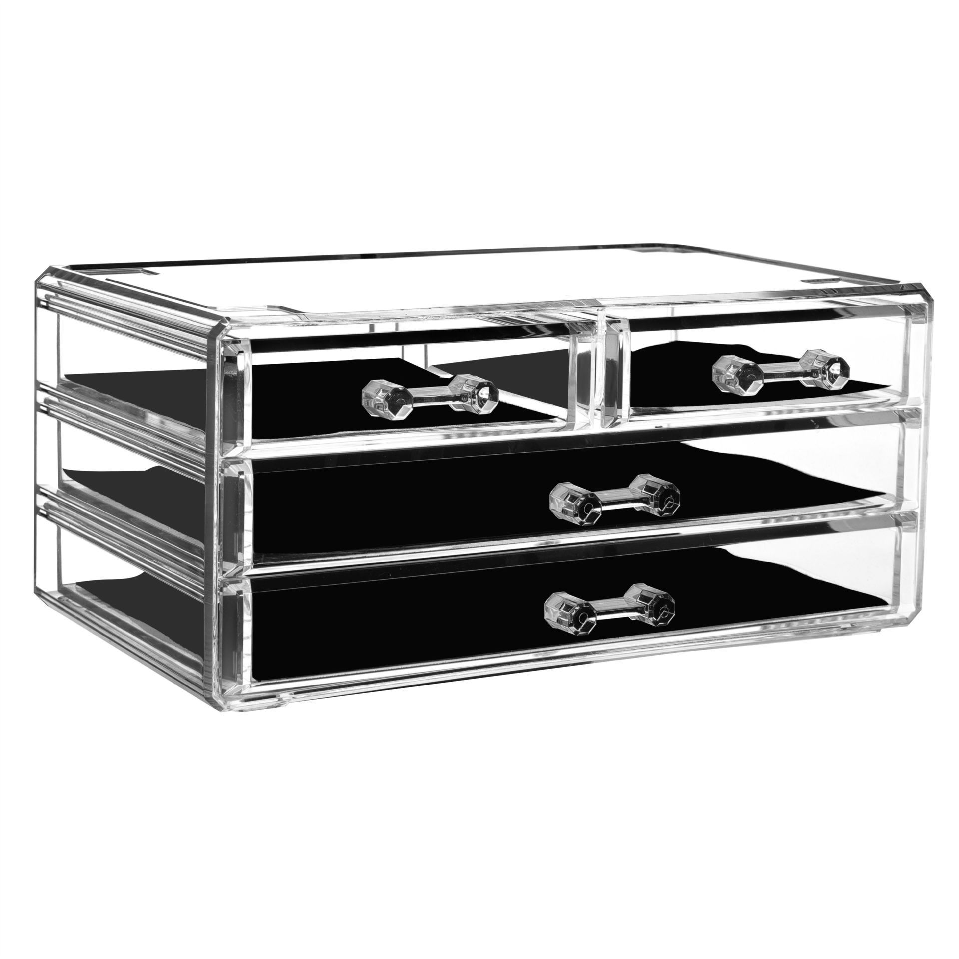 Caja de almacenamiento de cosméticos tipo cajón lujoso acrílico gabinete de almacenamiento de productos de cuidado de la piel con cubierta de gran capacidad estante de escritorio