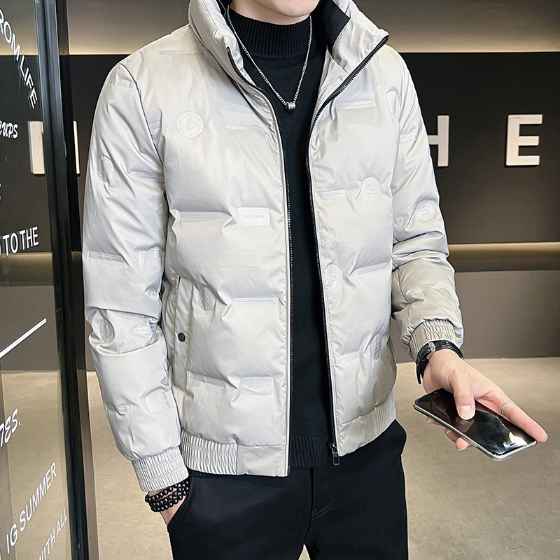 Down Jacket Men's Jacket Autumn and Winter New Fashion Casual Standing Collar Trend Men's Cotton Jacket_voghion.com