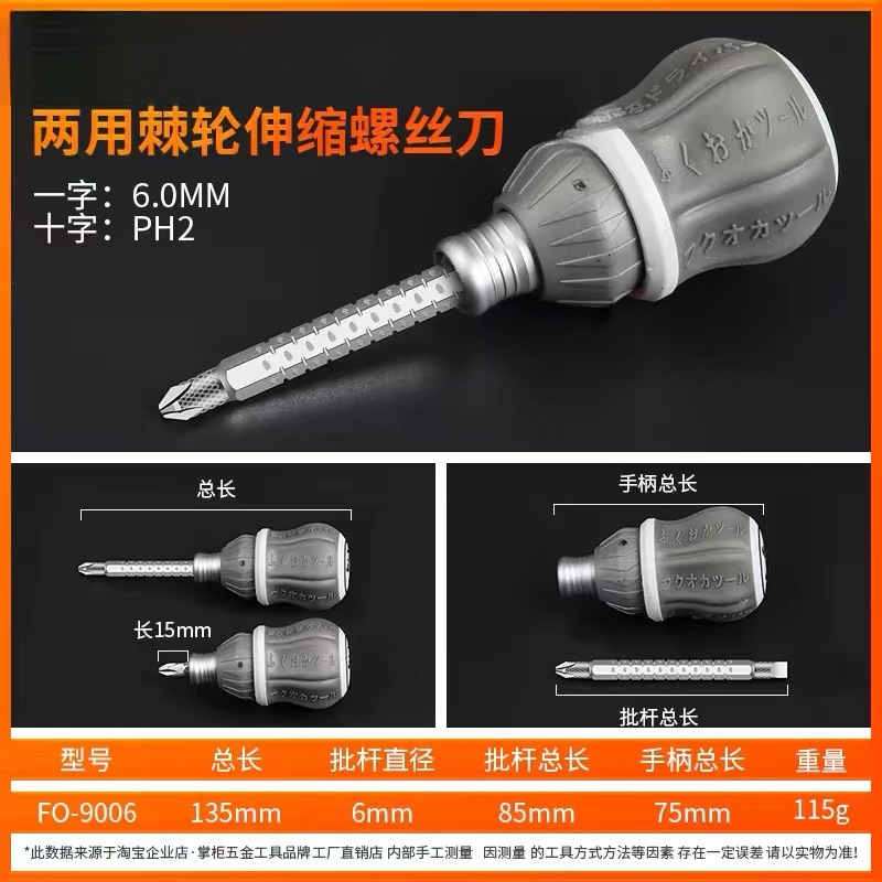 Fukuoka, Japón, destornillador de doble propósito de alta resistencia, herramientas eléctricas con destornillador magnético de doble cabeza