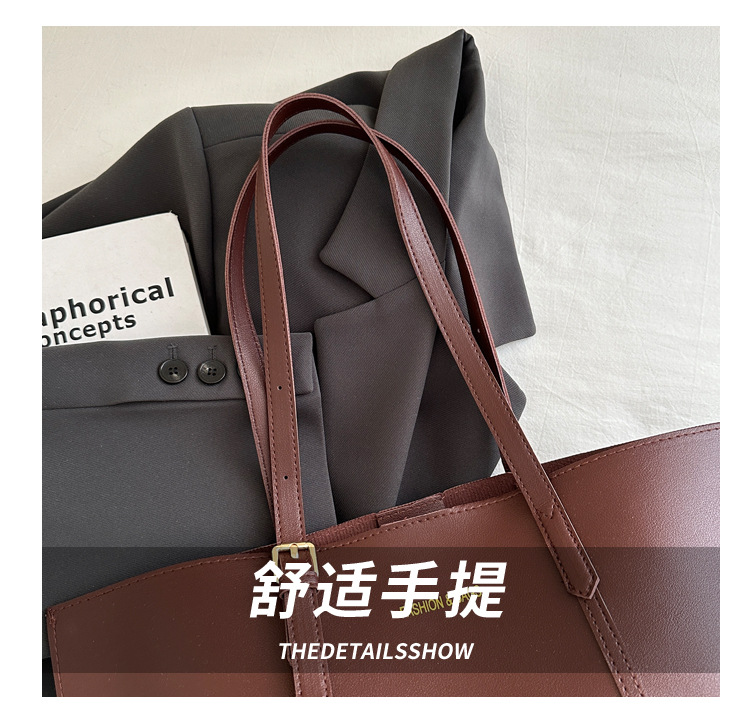 Wholesale of retro, simple and elegant tote bags from the manufacturer. New stylish, large-capacity single-shoulder bags for commuting and casual use Item Picture