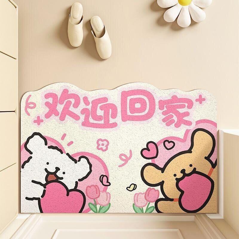 Cartoon Line Drawing Puppy Silk Loop Floor Mat for Entryway, Dirt-Resistant Dustproof Mat for Shoe-Changing Area, Non-Slip Foot Mat in Stock Cartoon Line Drawing Puppy Silk Loop Floor Mat for Entryway, Dirt-Resistant Dustproof Mat for Shoe-Changing Area, Non-Slip Foot Mat in Stock