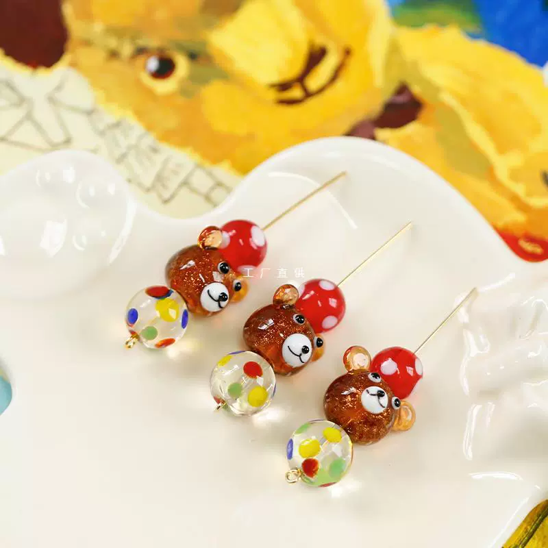 Симпатичные детские маленькие еноты с волновой точкой ручной работы стеклянные глазурованные прямые бусы DIY бисерные браслеты