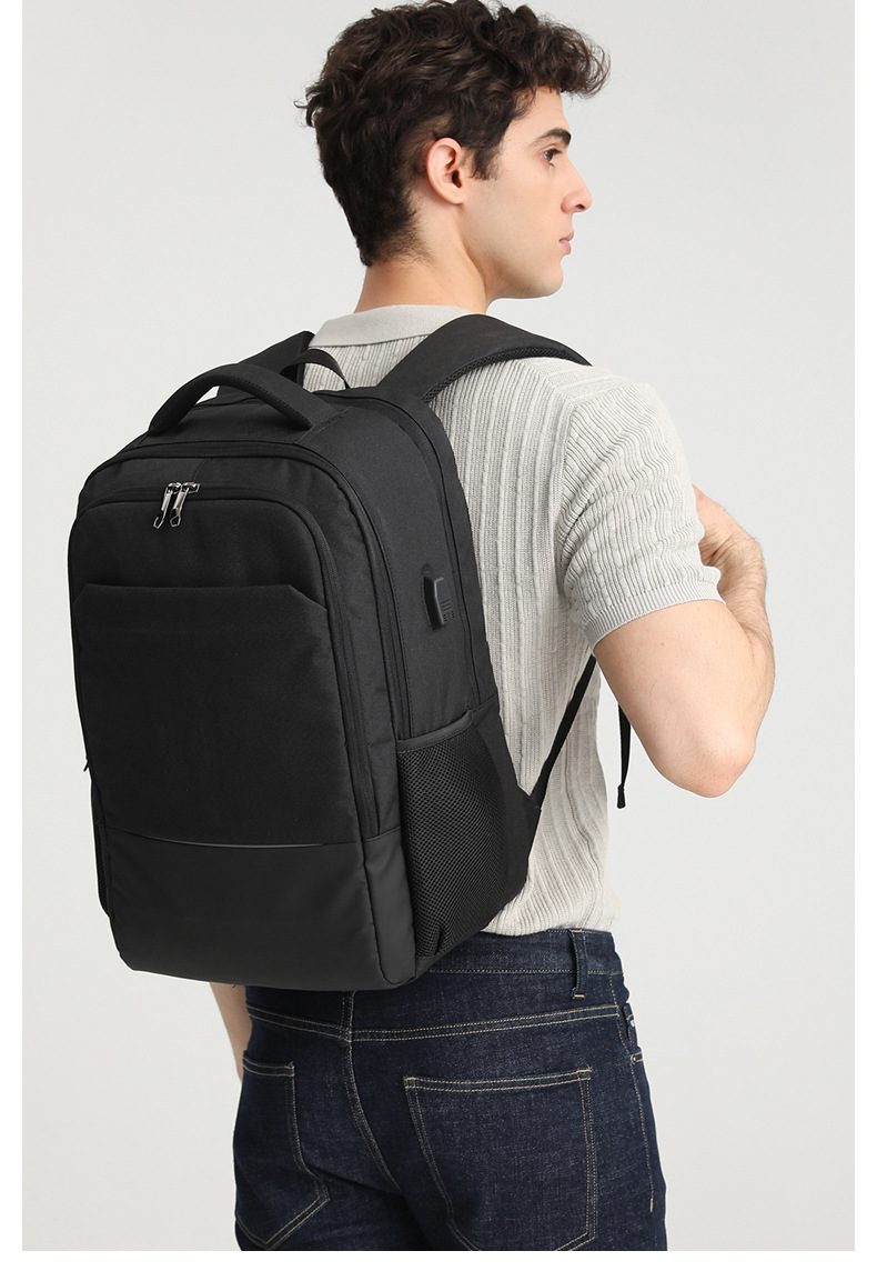 New Cross-Border Men's Backpack Large Capacity Oxford Fabric Backpack Printed LOGO Business Computer Backpack Travel Bag