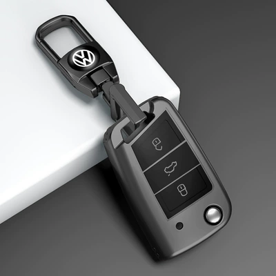 Bag ID3 Shell Buckle, Car key bag - type-b-key-cover-metal-buckle-titanium-gray