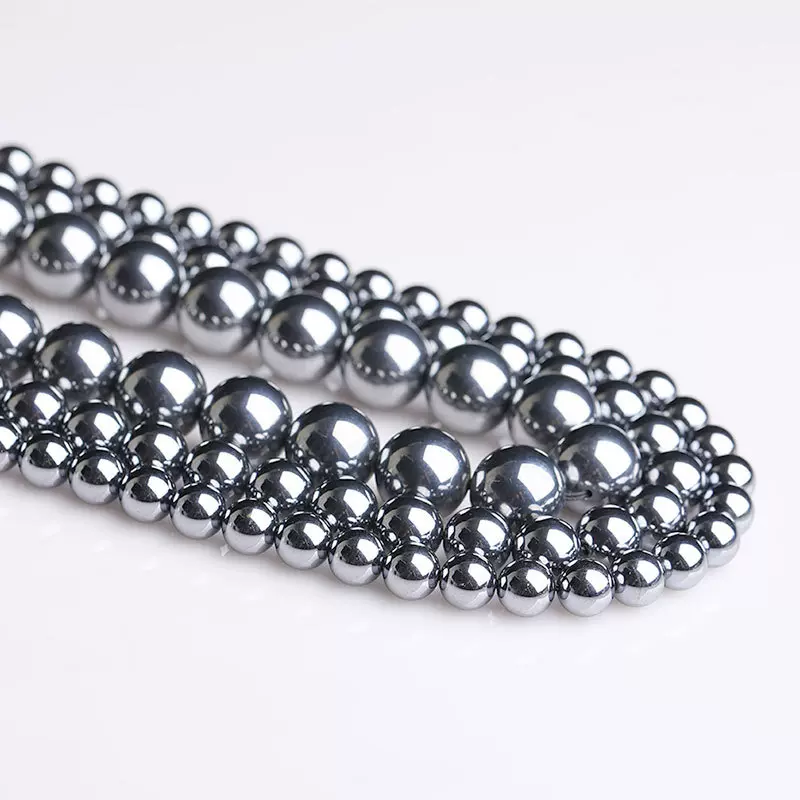 晶尧太赫兹散珠长链圆珠钛赫兹石多晶硅半成品长链diy饰品厂供