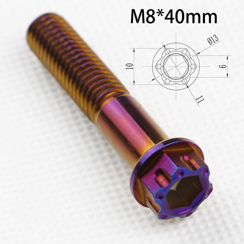 M8 tornillo hexagonal interno y externo 304 acero inoxidable quemado tapa de brida azul tornillo de oro fijación modificado motor eléctrico CNC Seiko