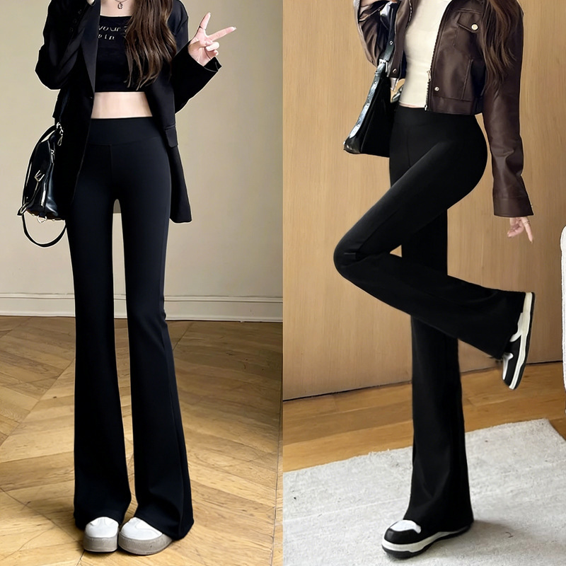 2026 New Spring and Autumn Style Long Slim High-Waisted Slimming Yoga Shark Pants Wide-Leg Casual Pants Slightly Flared Pants for Women