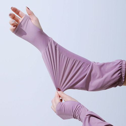 Sunscreen Sleeves Ice Sleeves Women's Spring and Summer Loose Thin Anti-UV Sleeves Arm Gloves Ice Silk Sleeves