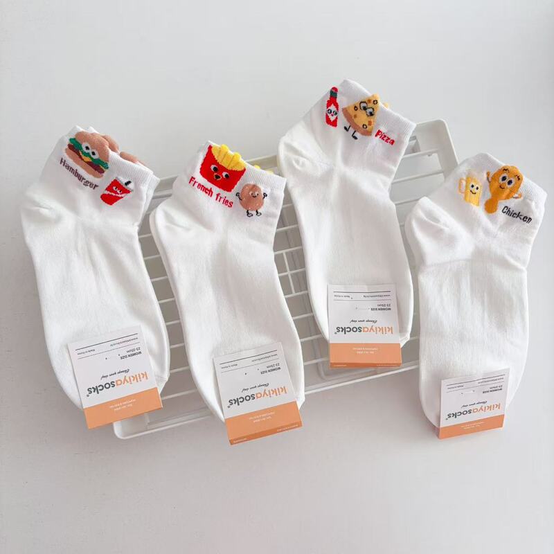 South Korea Imported Socks kikiyasocks New Hamburger Fries Chicken Leg Pizza Food Series Spring and Summer Socks