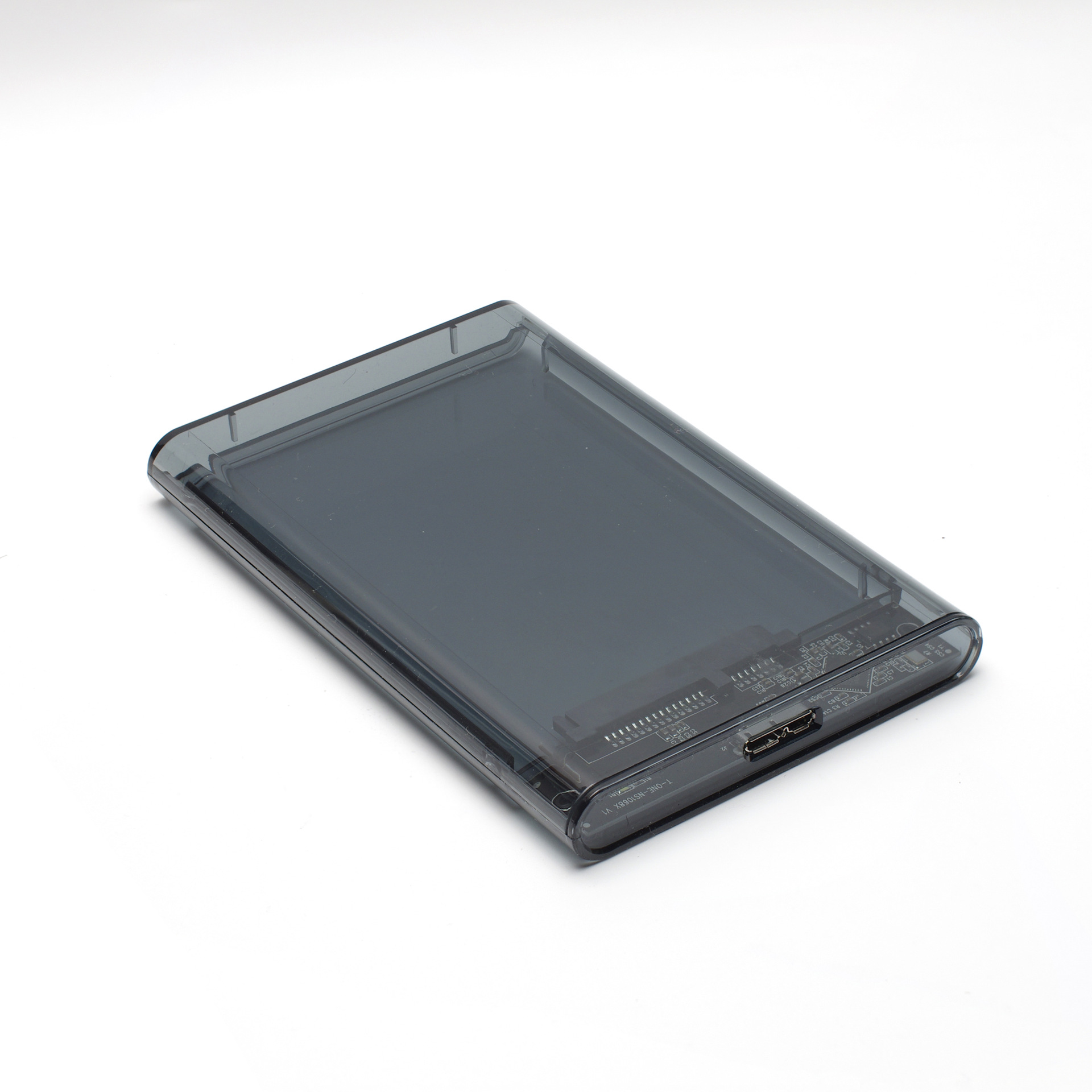 Carcasa para disco duro móvil de 2,5 pulgadas, transparente, blanco-gris, externa, SATA, mecánica, para unidades de estado sólido (SSD), para escritorio