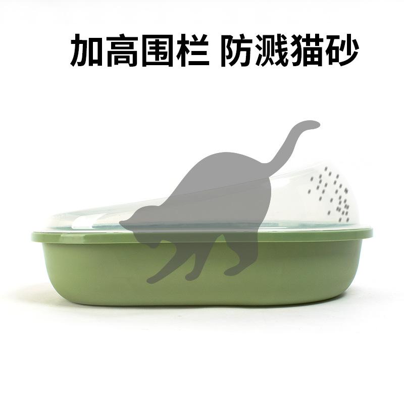Venta al por mayor semi-cerrado caja de arena para gatos grande a prueba de salpicaduras extraíble gato inodoro gato fuente de suministros para mascotas fabricante
