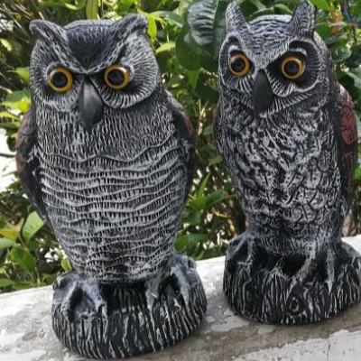 跨境户外驱鸟风吹转头小号猫头鹰吹塑PE园林农场吓鸟神器稻草人