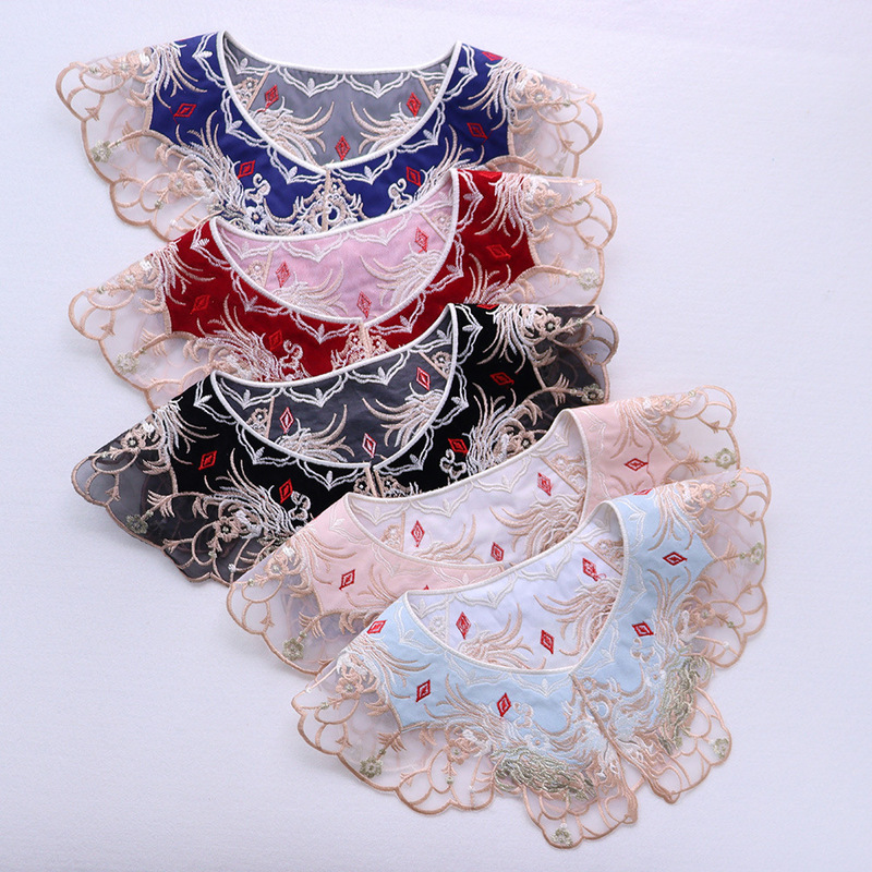 Heavy Embroidery Blue Cloud Shoulder Half-Finished Fake Collar Hanfu Adult Mamian Skirt Decorative Collar New Chinese Style Collar Flower Shawl Heavy Embroidery Blue Cloud Shoulder Half-Finished Fake Collar Hanfu Adult Mamian Skirt Decorative Collar New Chinese Style Collar Flower Shawl