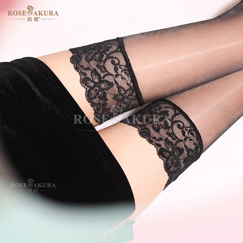 Luo Ying oil glitter series glitter oily silky black stockings ultra-thin jacquard stockings silicone non-slip large size 7248