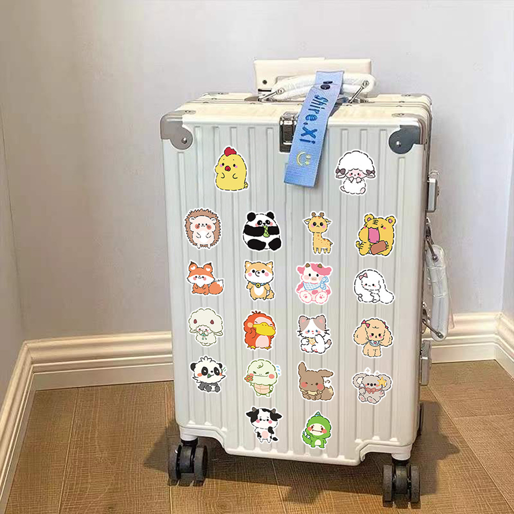 Animal, Cartoon Pattern Cute Style 60 Cute Cartoon Small Animal Graffiti Stickers Phone Case Tablet Luggage Decorative Waterproof Small Stickers