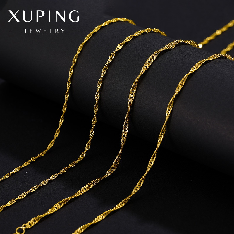 Xuping Collar sencillo de aleación con cadena de ondas – accesorio minimalista de verano al por mayor