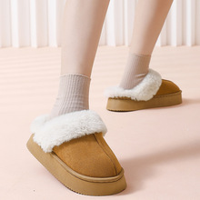 USB5V棉拖鞋女士秋冬季厚毛绒保暖家居厚底防滑毛毛拖鞋跨境货源