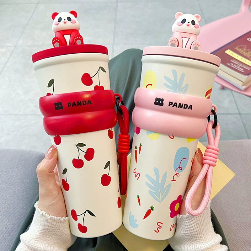  Doll, capacious tea cup, glass stainless steel, new collection, panda, wholesale