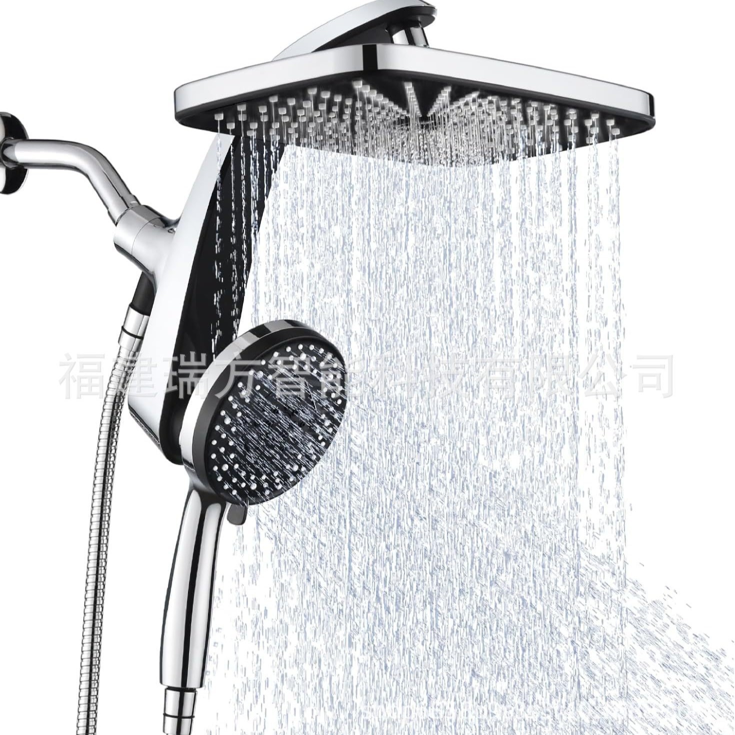 Cross-Border American-Style Concealed Magnetic Ceiling-Mounted Shower Set with Nine Functions, Pressure-Boosting Showerhead, and Dual Spray Gun Nozzles on the Back