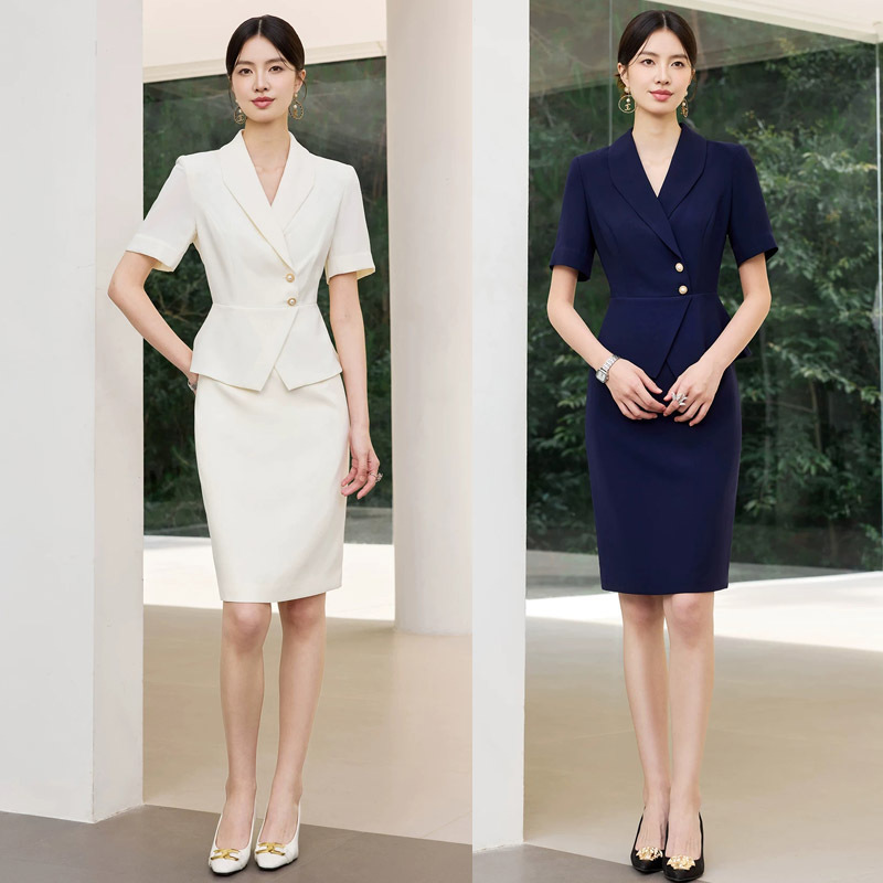 Summer Fashion Design with a Sense of Style, Faux Two-Piece Women's Dress, Slim Fit, Tummy-Concealing, Elegant Women's Dress, Workwear Ol