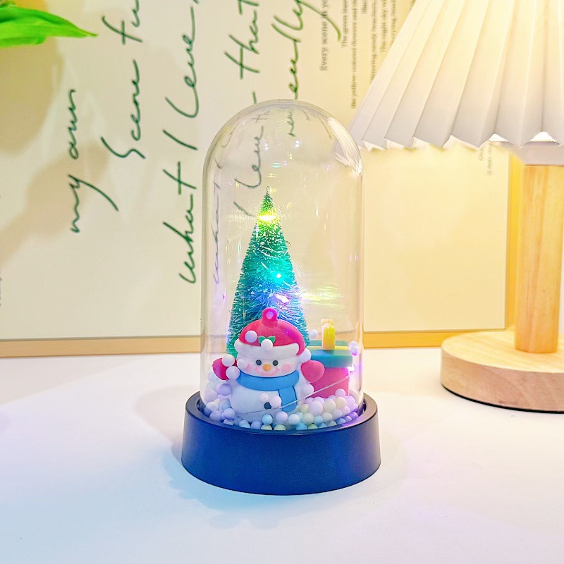 Papá Noel lámpara de noche decoración de la habitación decoración de escritorio muñeco de nieve atmósfera lámpara props regalos de Navidad al por mayor image 5