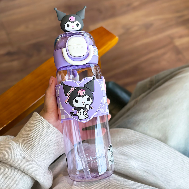 Sanliogou tazas de agua para niños resistentes a altas temperaturas, tazas de paja anticaídas, tazas de plástico lindas de gran capacidad, especialmente para estudiantes en la escuela