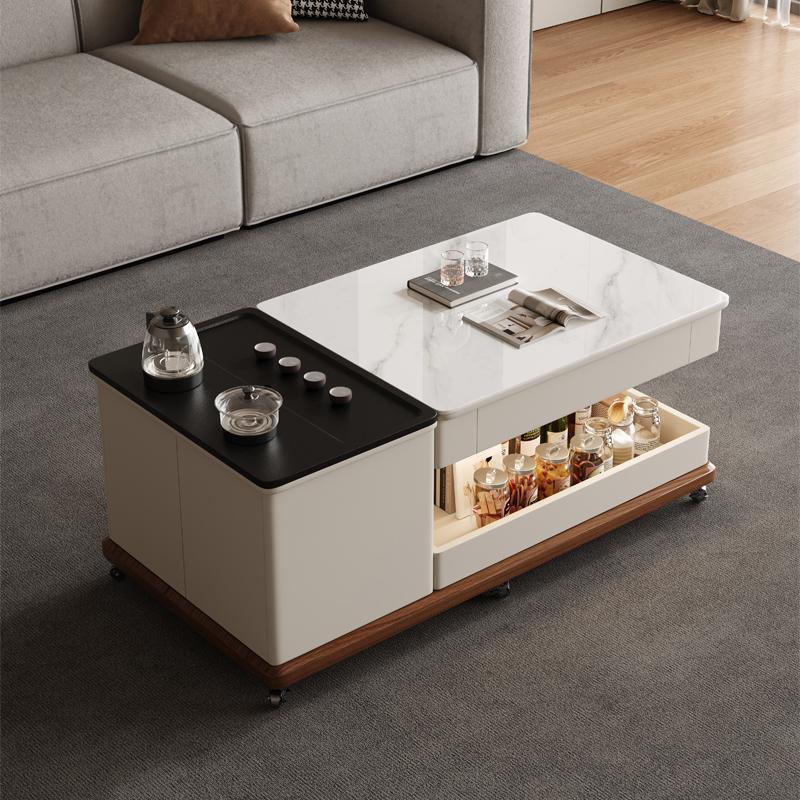 Movable Slate Coffee Table for Living Room, Modern Minimalist Style for Small Apartments, Multifunctional New Model, Light Luxury Tea Table Movable Slate Coffee Table for Living Room, Modern Minimalist Style for Small Apartments, Multifunctional New Model, Light Luxury Tea Table