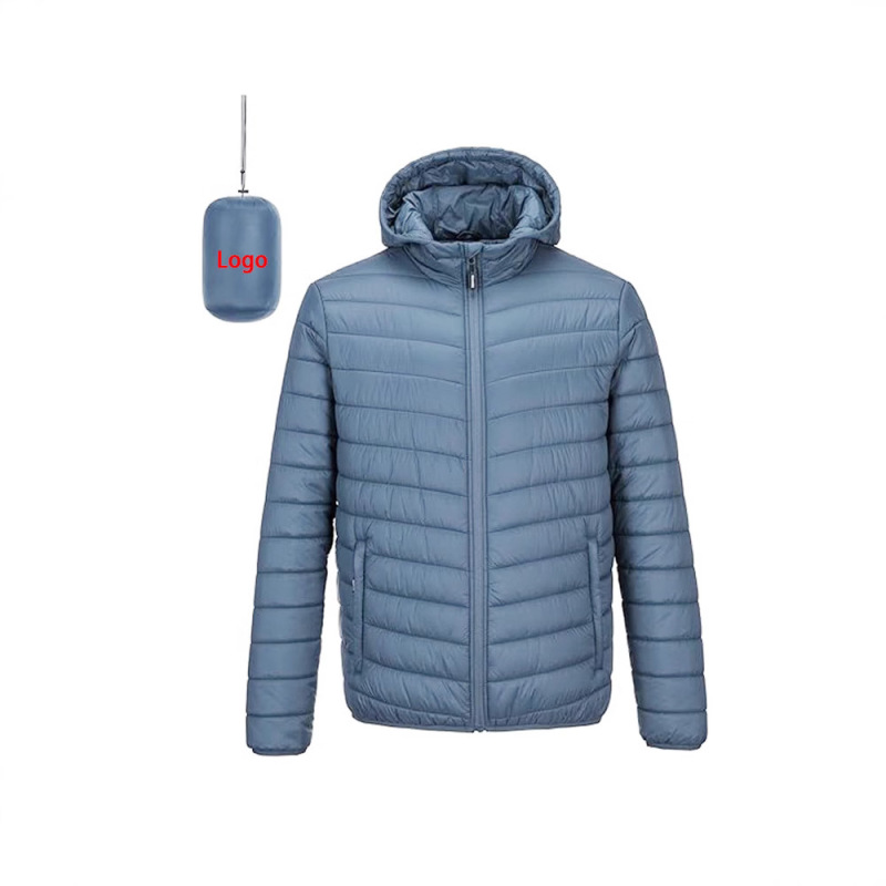 Men's Light Foldable Hooded Down Jacket Foreign Trade New Men's Light Down White Duck Down Waterproof Jacket