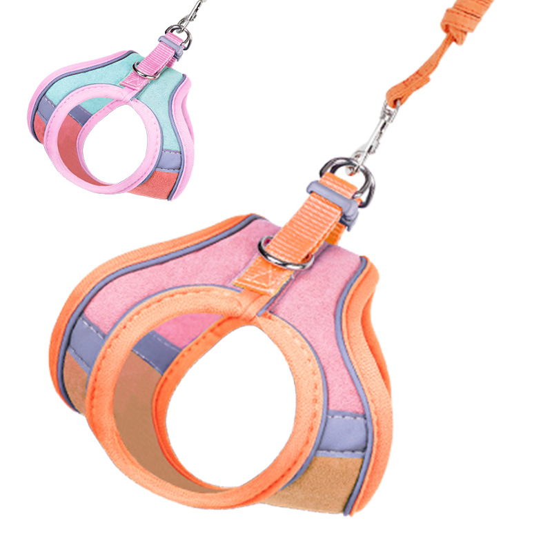 Suede Pet Leash Reflective Vest Cat Harness Cat Universal Dog Walking Rope Dog Chain