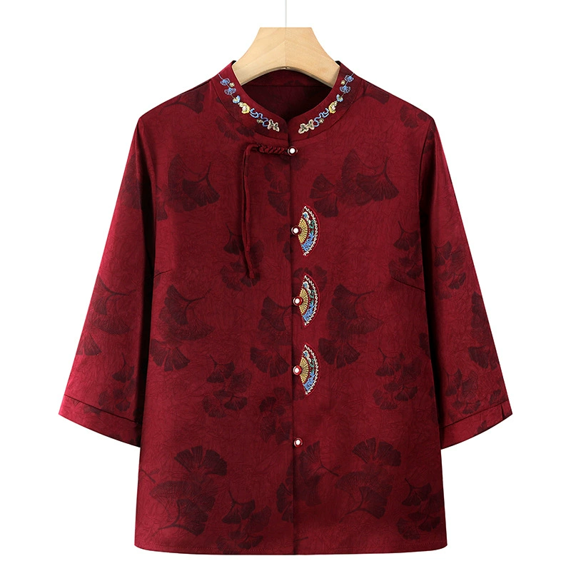 Летняя рубашка для пожилых женщин, новая стильная рубашка для бабушки для женщин 60-70-80 лет, весенне-летняя рубашка для мамы.